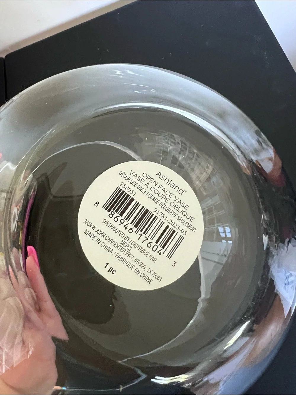 Ashland open face glass vase